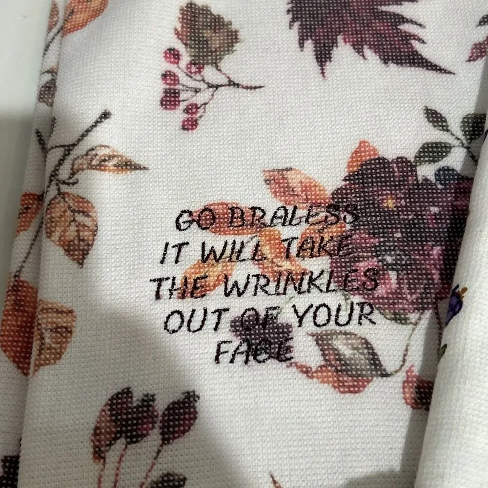 7 Funny Embroidered Kitchen Dish Tea Towels Women's Theme Terry Cloth